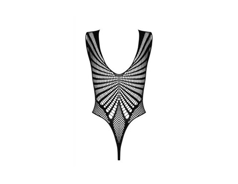 Obsessive Womens Teddy B132 Black Translucent Lingerie with Deep Neckline - Teddies and Bodysuits