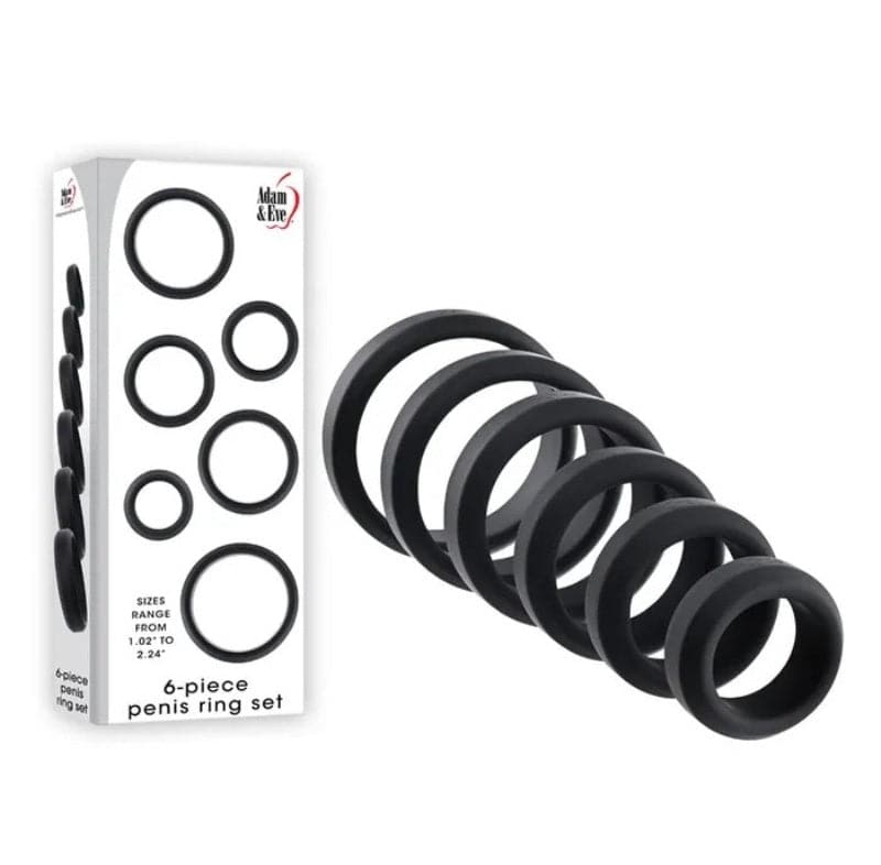 6 Piece penis Ring Set - - Stretchy Cock Rings