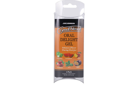 Doc Johnson GoodHead Oral Delight Gel 6 Piece Fruity - Massage Oils and Lubricants