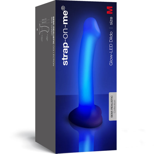 STRAP-ON-ME Glow LED Realistic Dildo Purple - Realistic Dildos