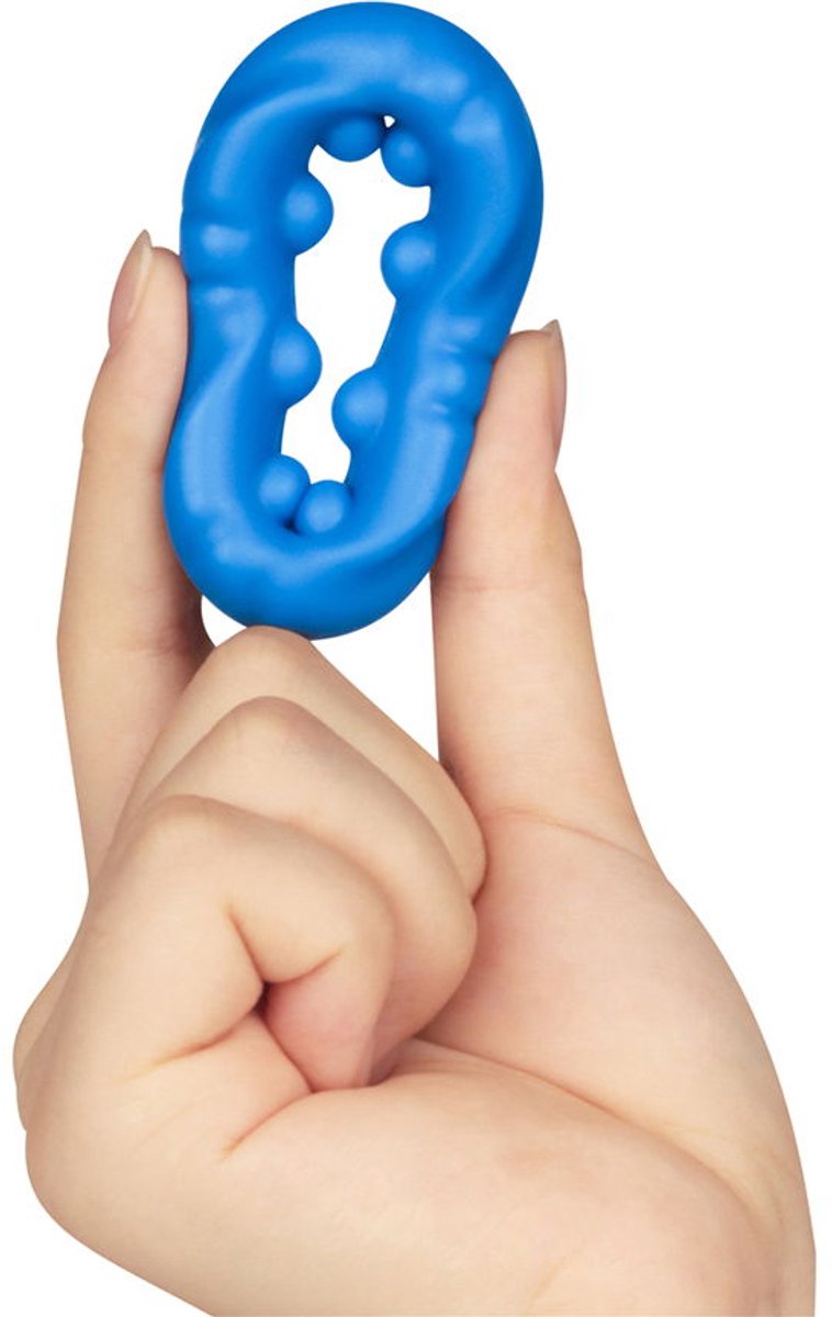 Lovetoy Pinnacle Pro Ridge Bump Stretcher Mens Cock Ring Blue Premium Silicone - Stretchy Cock Rings