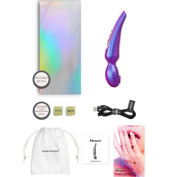 LOVE TO LOVE Pleaser Flapping Design Body Wand Purple - - Body Wands