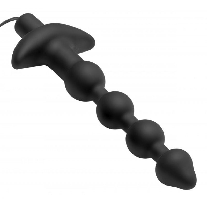 7 Speed Silicone Beaded Anal Vibe With Remote - - Anal Beads and Balls