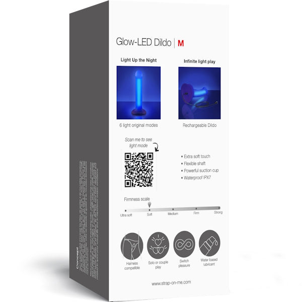 STRAP-ON-ME Glow LED Realistic Dildo Purple - Realistic Dildos