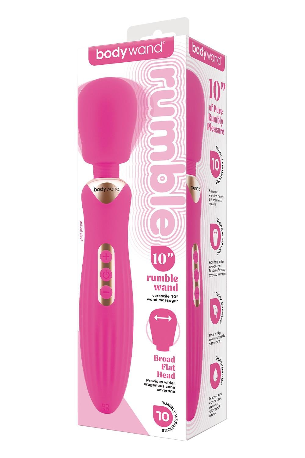 Xgen Bodywand RUMBLE Rechargeable Vibrator Hot Pink with Flexible Neck - - Body Wands
