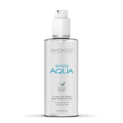 Wicked Simply Aqua Water Based Lubricant with Olive Leaf Extract - Water Based Lubes