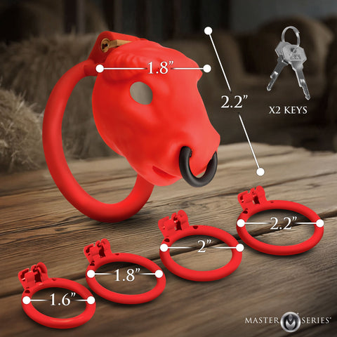 XR Brands Master Series Bull Theme Male Chastity Cage - Male Chastity