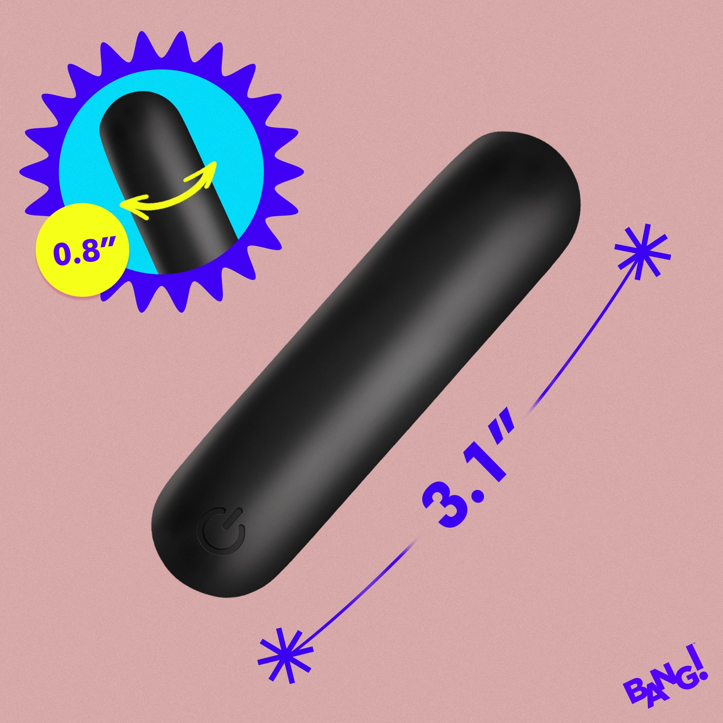 XR Brands BANG! Flexible Silicone Bullet Vibrator - - Bullet Vibrators