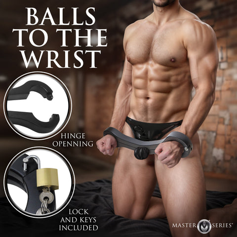 XR Brands Master Series Punished Balls To Wrist Humbler - Cuffs And Restraints