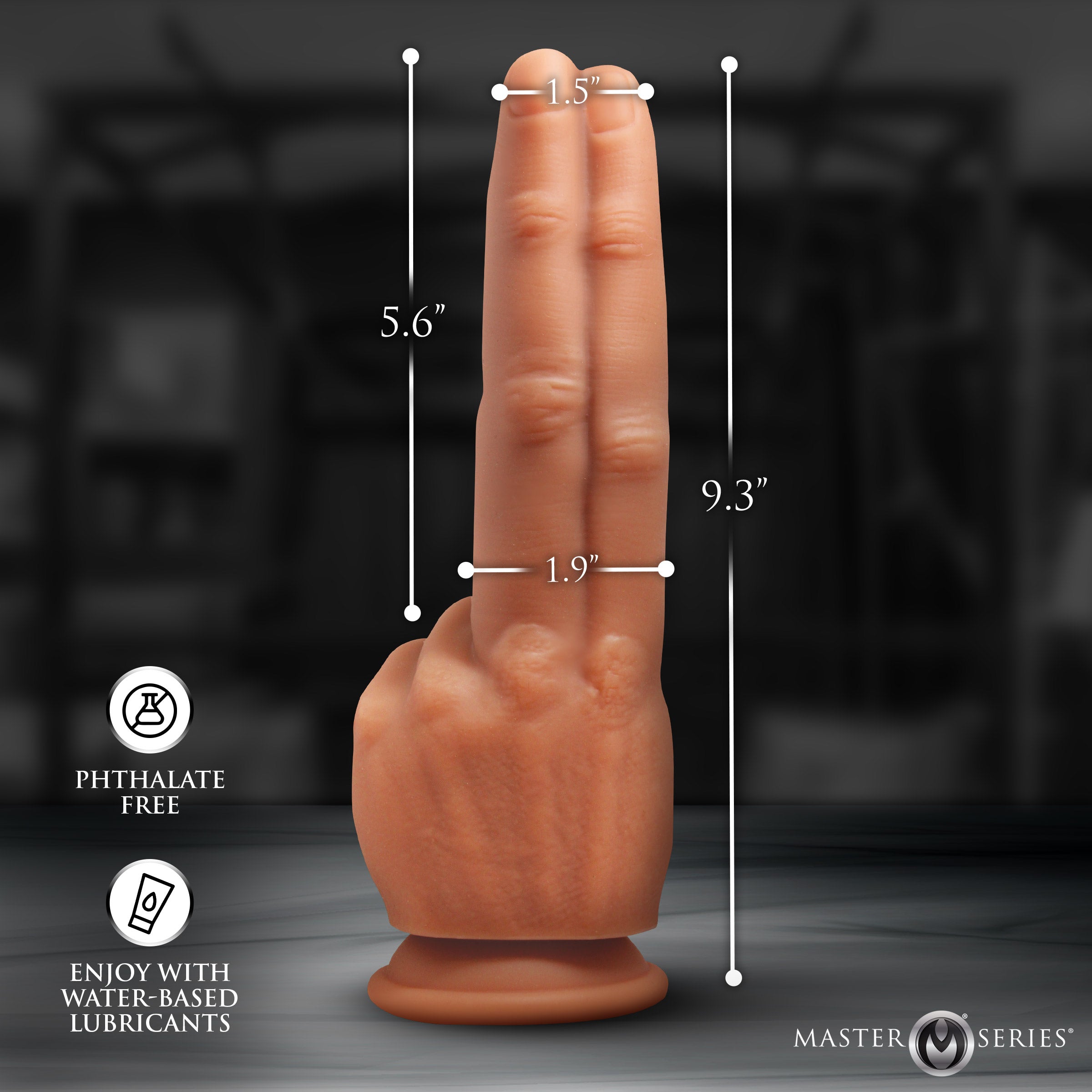 XR Brands Master Series The Pleaser Double Finger Dildo - - Realistic Dildos
