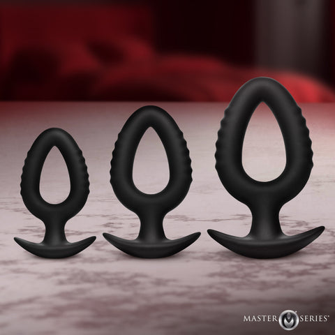 XR Brands Master Series Pop Anal Plug Trainer Set of 3 Sizes - Butt Plugs