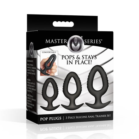 XR Brands Master Series Pop Anal Plug Trainer Set of 3 Sizes - Butt Plugs