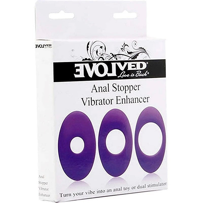 Evolved Anal Stopper Vibrator Enhancer Black Safety Ring for Anal Play - Prostate Toys
