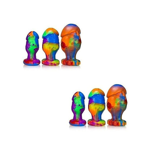 Honcho 1-2-3 Butt Plug Rainbow by Oxballs - Butt Plugs