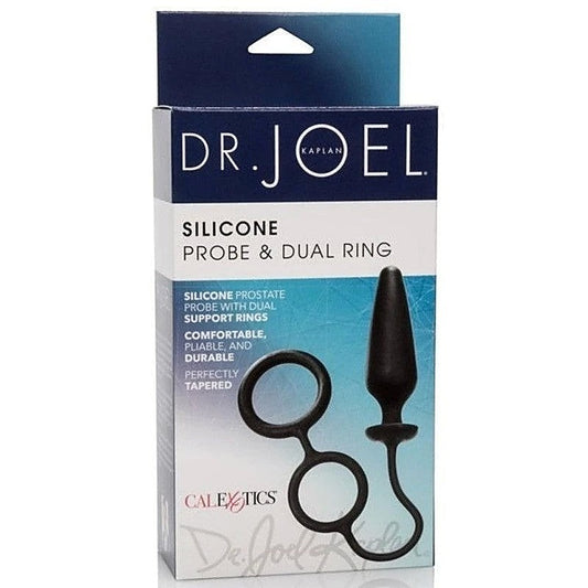 Dr. Joel Kaplan Silicone Probe With Dual Cock Ring - Prostate Toys