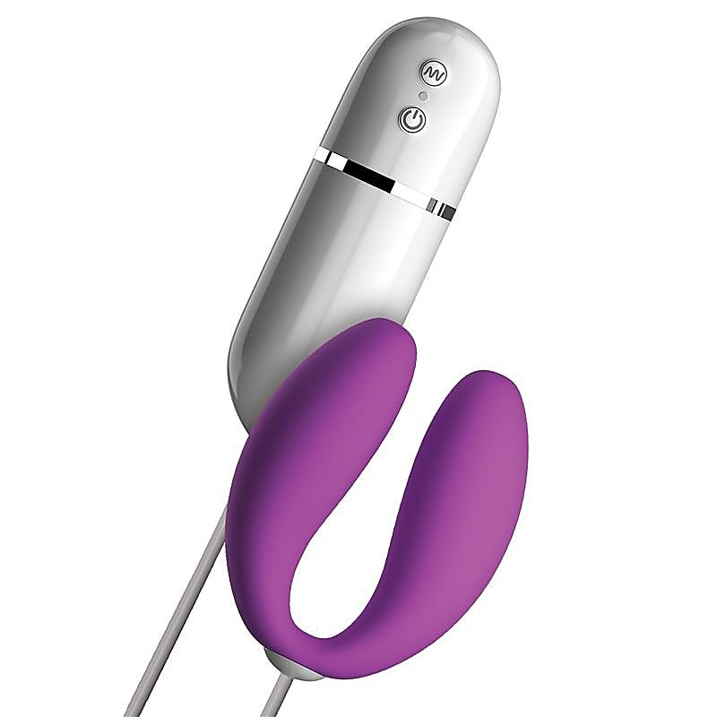 Pipedream Crush Snuggles Remote Control Couples Vibrator with Dual Bullets - Clit Ticklers and Pulsators