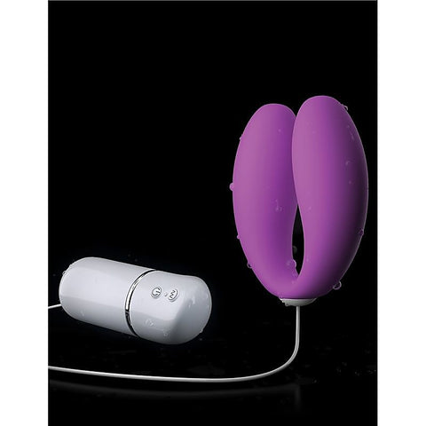 Pipedream Crush Snuggles Remote Control Couples Vibrator with Dual Bullets - Clit Ticklers and Pulsators