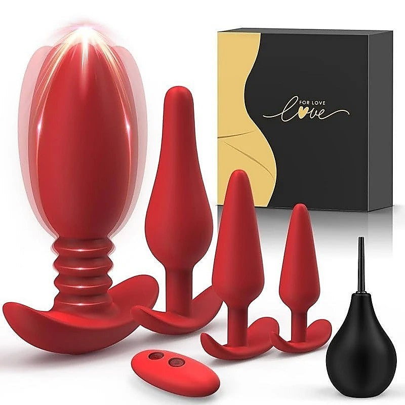 Jovial 5 Piece Anal Kit With Vibrating Butt Plug - Butt Plugs