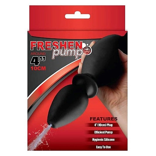 Freshen Pump Black 10cm Anal Plug Douche - Anal Cleansing