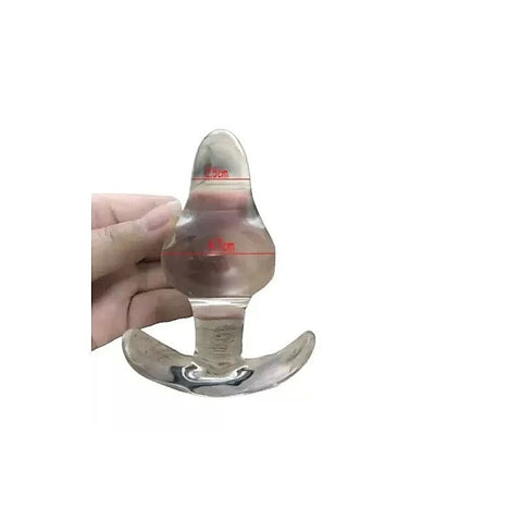 Premium Anchored Clear Anal Plug by XR Brands - Butt Plugs