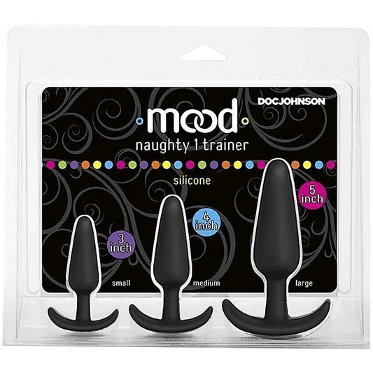 Mood Naughty 1 Trainer Set Black by Doc Johnson - Butt Plugs