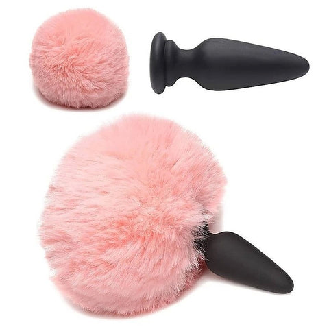 Faux Fluffy Bunny Tail Anal Plug by XR Brands - Butt Plugs