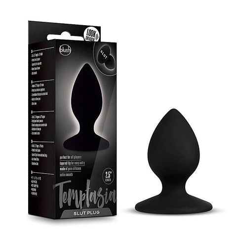 Temptasia Slut Plug Black by Blush Novelties - Butt Plugs