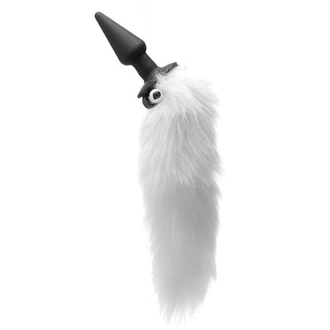 White Fox Tail Vibrating Anal Plug by XR Brands - Butt Plugs