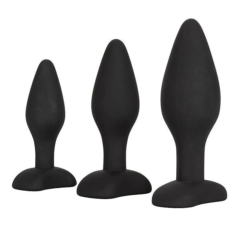 3 Piece Silicone Anal Plug Exerciser Kit - Butt Plugs