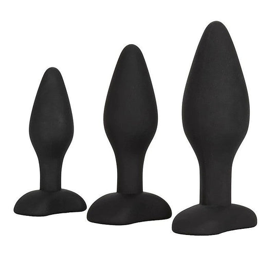 3 Piece Silicone Anal Plug Exerciser Kit - Butt Plugs