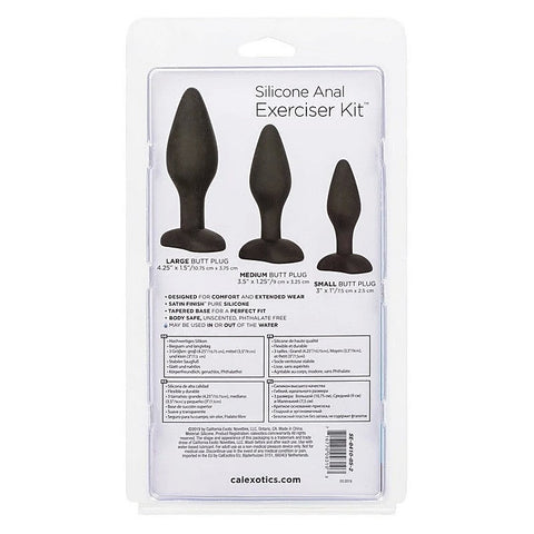 3 Piece Silicone Anal Plug Exerciser Kit - Butt Plugs