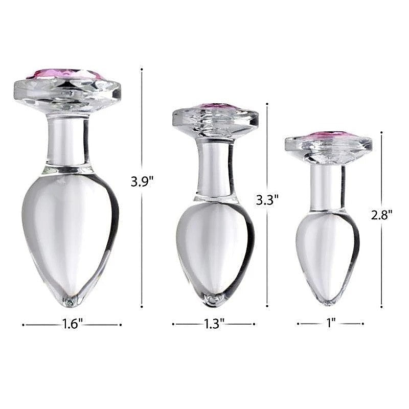 Crystal Clear Glass Anal Plug by XR Brands - Butt Plugs