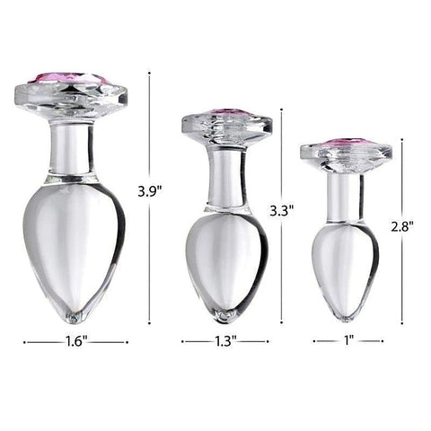 Crystal Clear Glass Anal Plug by XR Brands - Butt Plugs