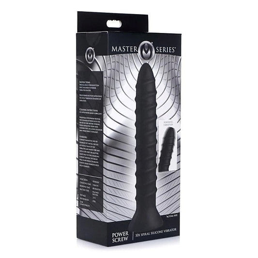 Master Series Power Screw 10X Spiral Silicone Vibrator - Butt Plugs