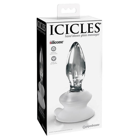 Icicles Suction Base No 91 Butt Plug Glass - Glass Sex Toys