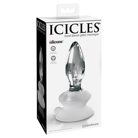 Icicles No 91 Suction Cup Base Glass Butt Plug by Pipedream - Glass Sex Toys