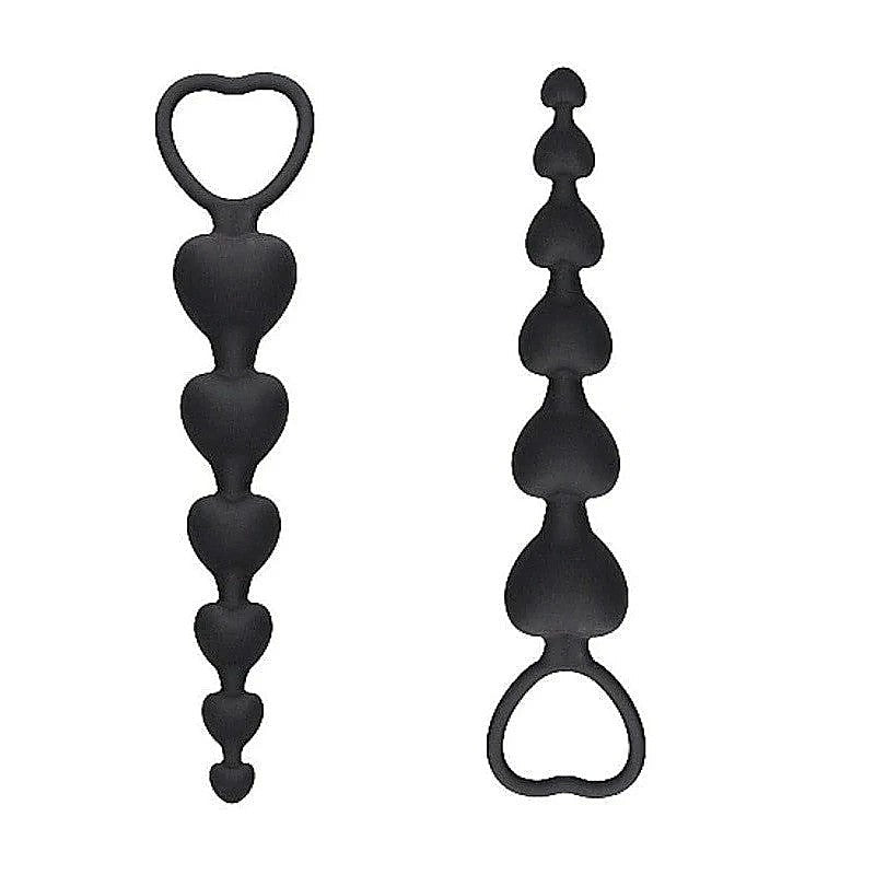 Professional Anal Heart Beads by Shots Toys - Butt Plugs