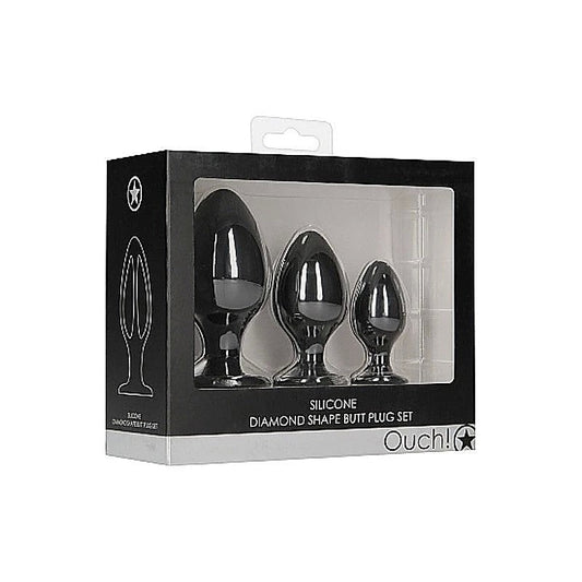 Ouch! Diamond Shape Plug Set by Shots Toys - Butt Plugs