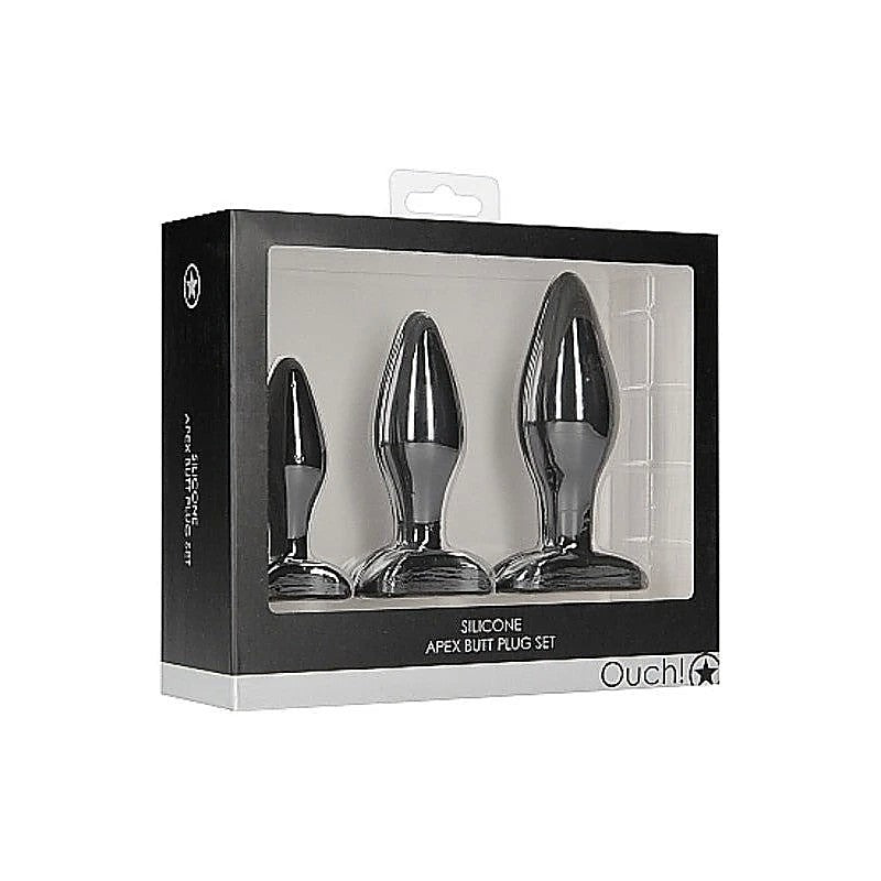 Premium Ouch! Apex Butt Plug Set by Shots Toys - Butt Plugs