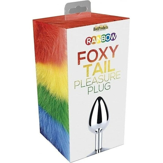 Rainbow Foxy Tail Butt Plug by Hott Products - Butt Plugs