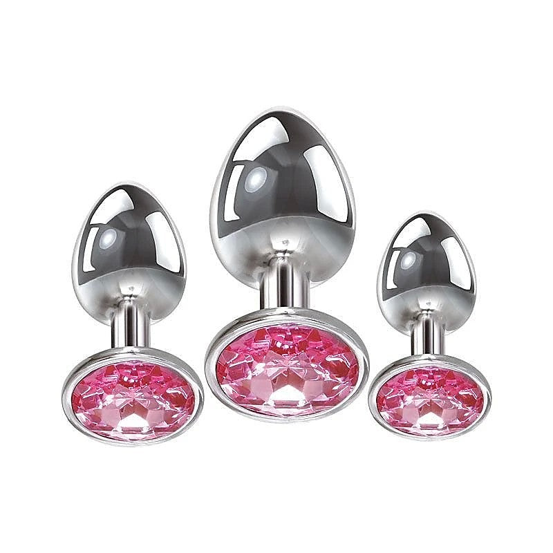 Pink Gem Anal Training Plug Set by Adam & Eve - Butt Plugs