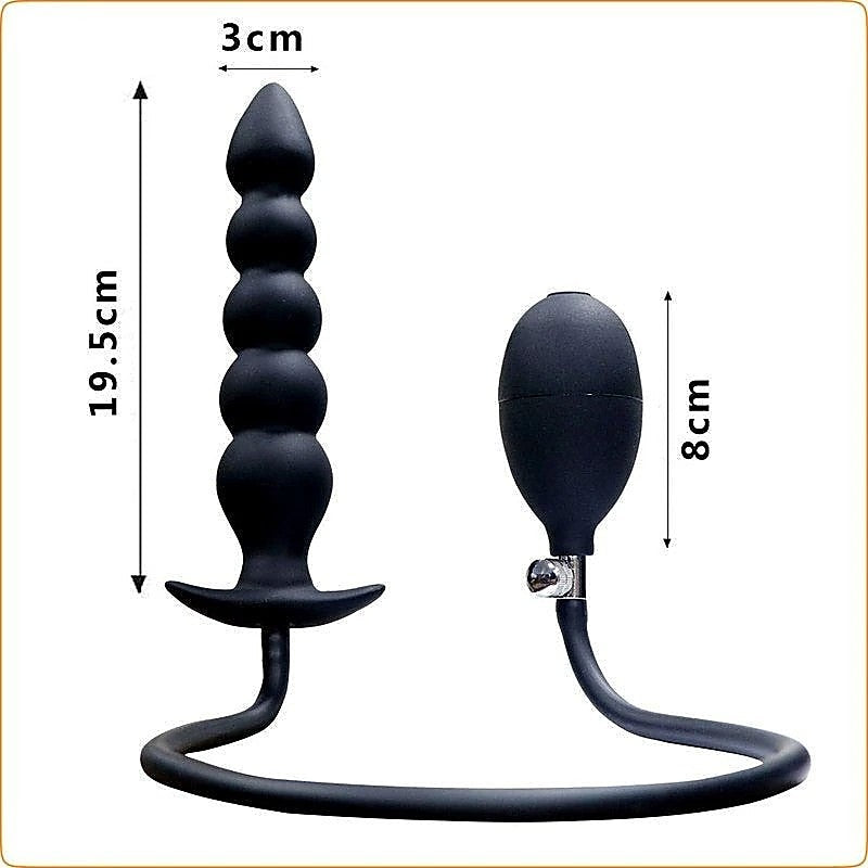 Five Ball Inflatable Dildo Anal Beads by BDStyle - Butt Plugs