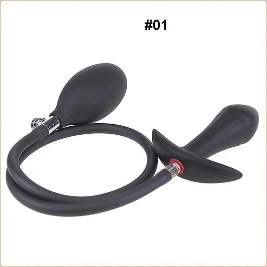 Inflatable Dildo Butt Plug with Detachable Needle - Butt Plugs