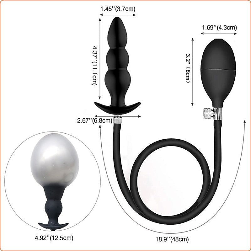 Premium Inflatable Dildo Anal Beads by BDStyle - Anal Beads and Balls