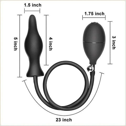 Dark Inflator Silicone Inflatable Dildo Anal Plug by BDStyle - Butt Plugs