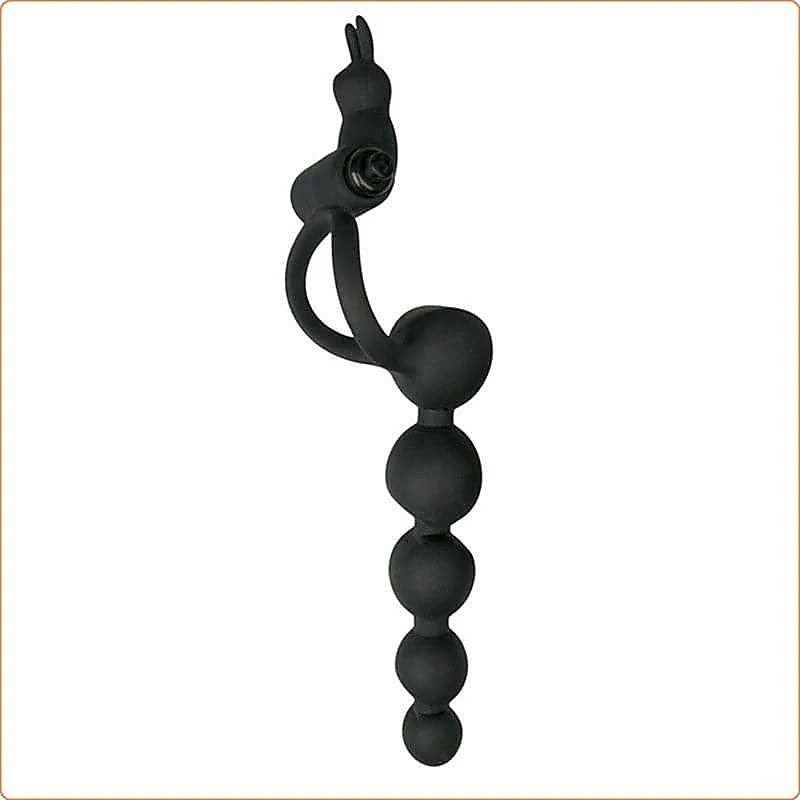 Anal Beads With Vibration Cock Ring by BDStyle - Anal Beads and Balls