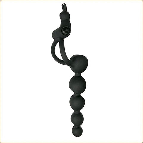 Anal Beads With Vibration Cock Ring by BDStyle - Anal Beads and Balls