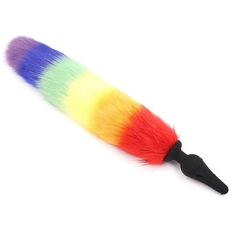 Colorful Fox Tail Silica Gel Anal Plug by BDStyle - Butt Plugs