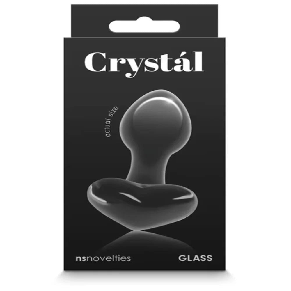 NS Novelties Crystal Heart Glass Butt Plug with Temperature Play - - Butt Plugs