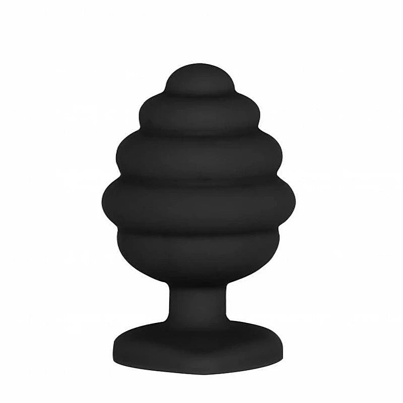 Large Ribbed Diamond Heart Shape Anal Plug by Shots Toys - Butt Plugs